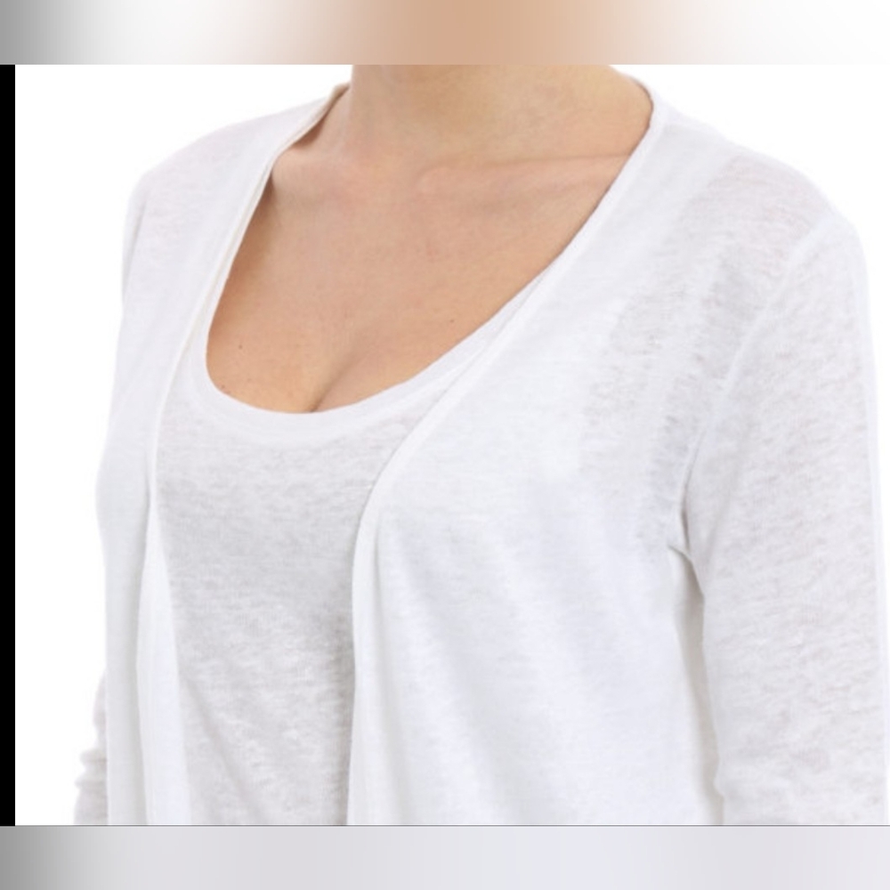 White Button Up Cooton Blend Cardigan